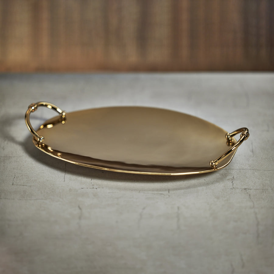 Alessia Oval Serving Tray - Gold