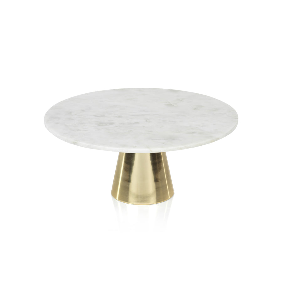 Marble Cake Stand on Metal Base - Cake Stands by Carlyle Avenue