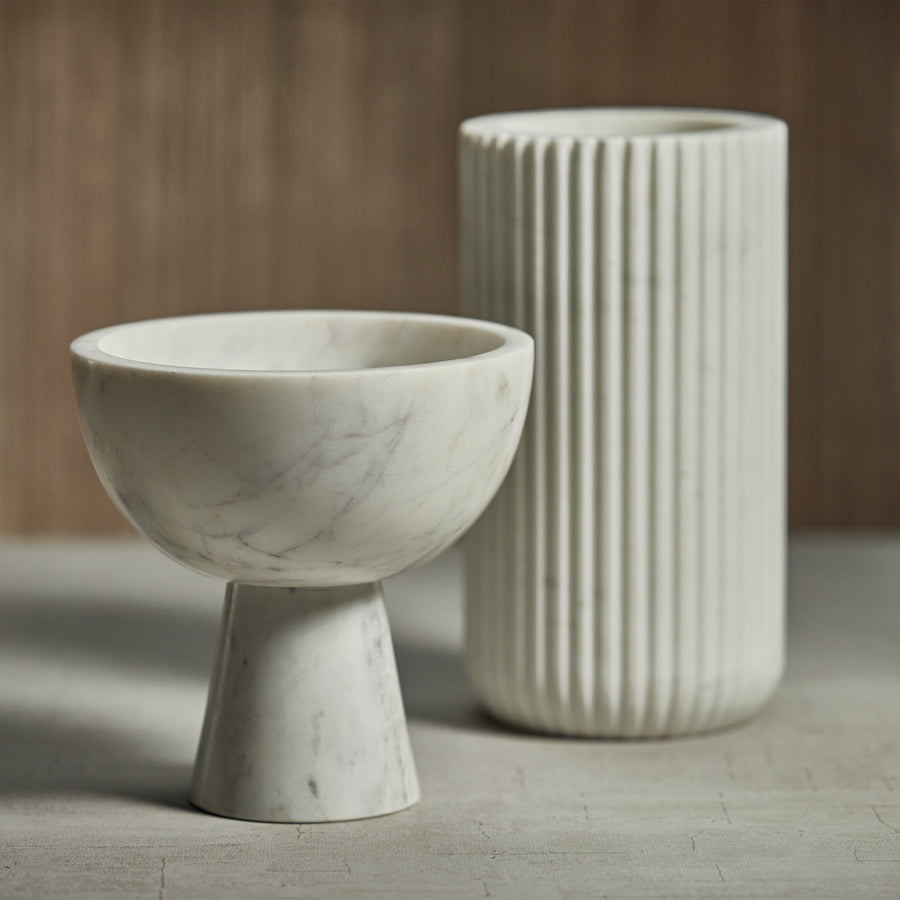 Santa Rosa Marble Vase - White