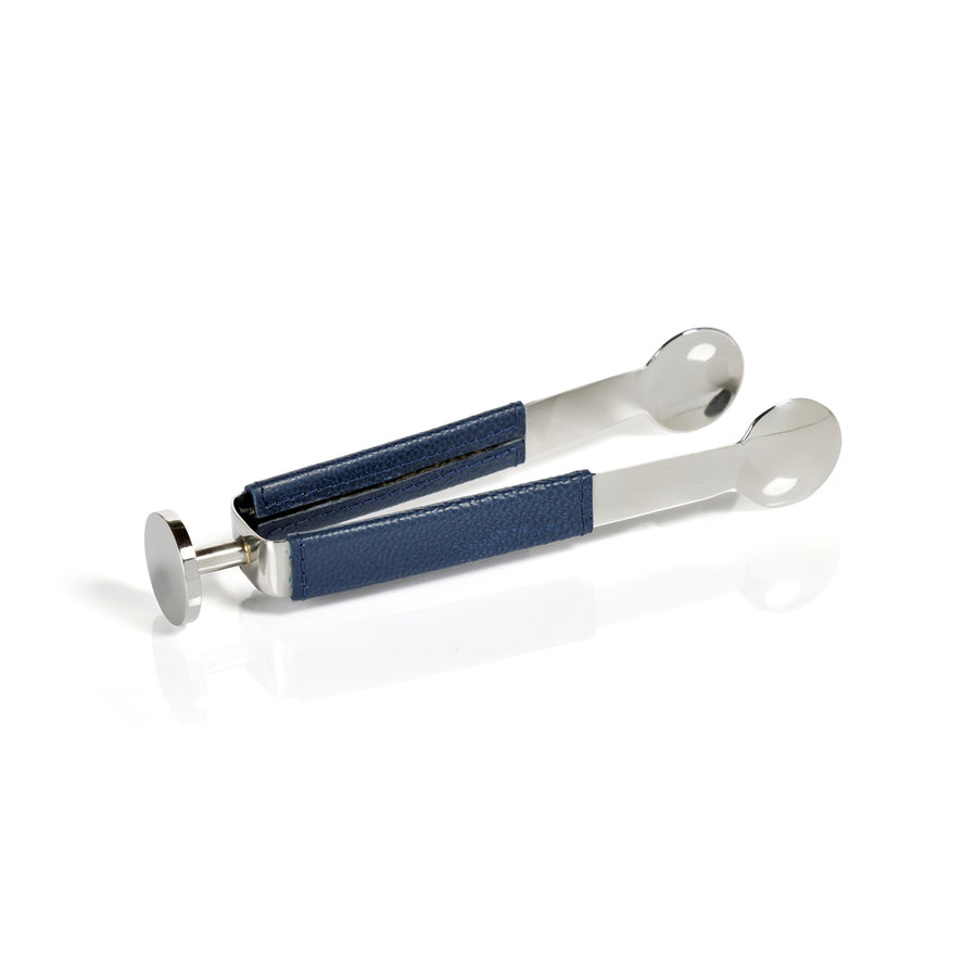 Laguna Nickel & Leather Ice Tong - Barware by Carlyle Avenue