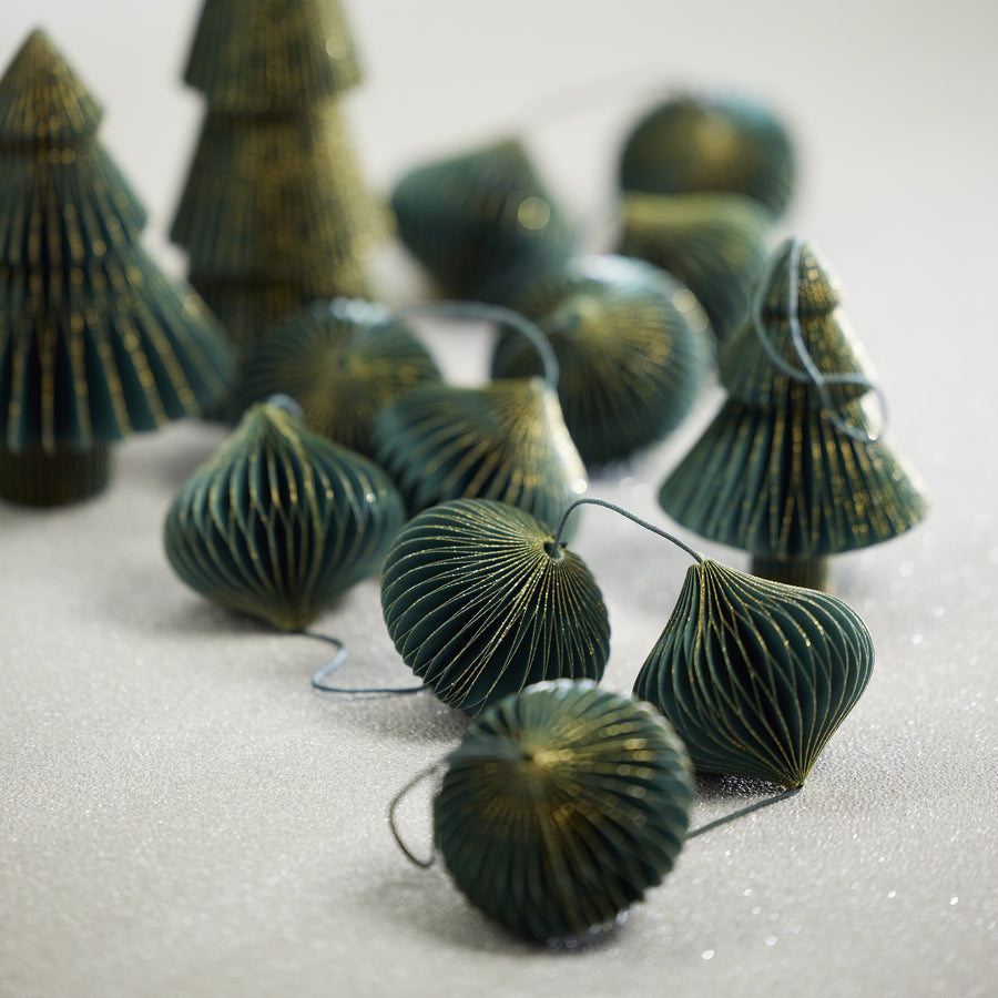 Wish Paper Decorative Onion Shape Garland - Green - Seasonal & Holiday Decorations by Carlyle Avenue