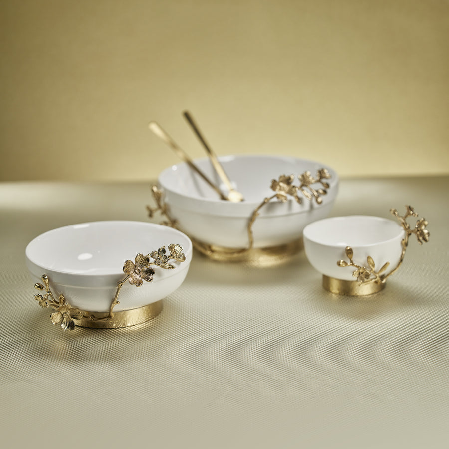 Tavolo Ceramic Bowl w/Gold Floral Trim