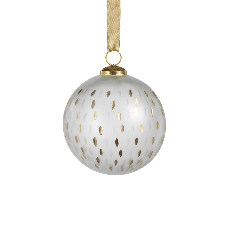 Frosted & Etched in Gold Glass Ornament - Ornaments by Carlyle Avenue