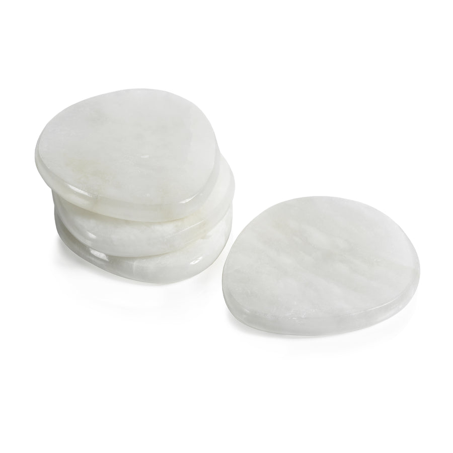 La Salama Alabaster Coaster - White - Set of 4 - Coasters by Carlyle Avenue