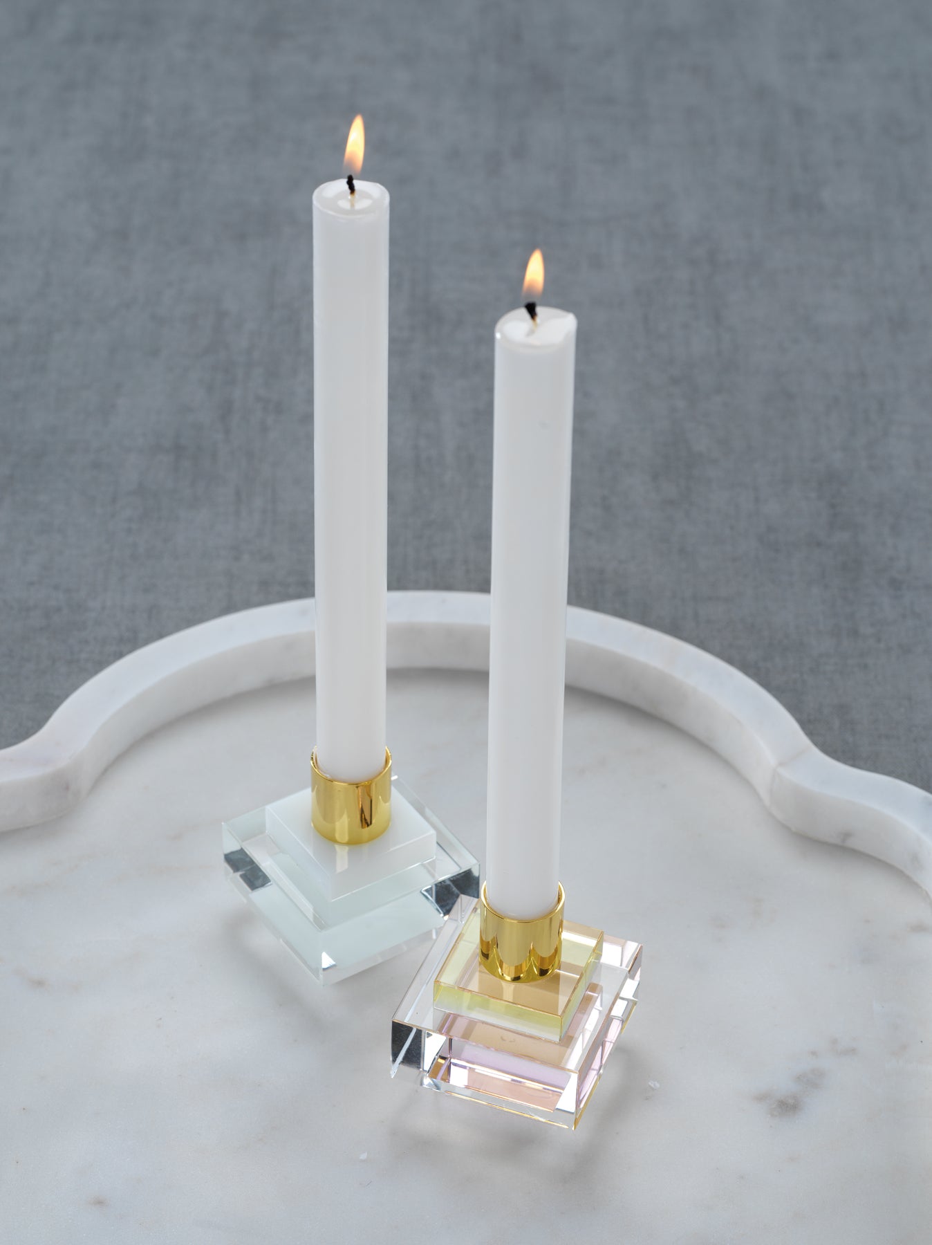 Vera Crystal Square Candle Holder - CARLYLE AVENUE