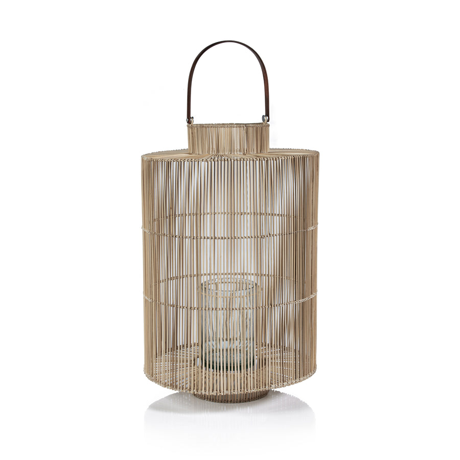 Caprice Buri Lantern w/Glass Hurricane - Hurricane by Carlyle Avenue