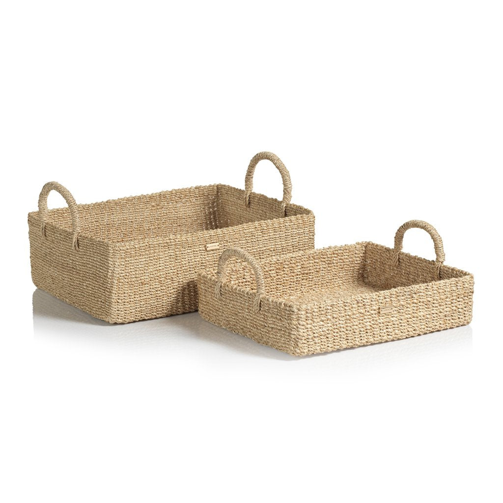 Stephanie Abaca Rectangular Trays/Baskets - Set of 2 - Baskets by Carlyle Avenue