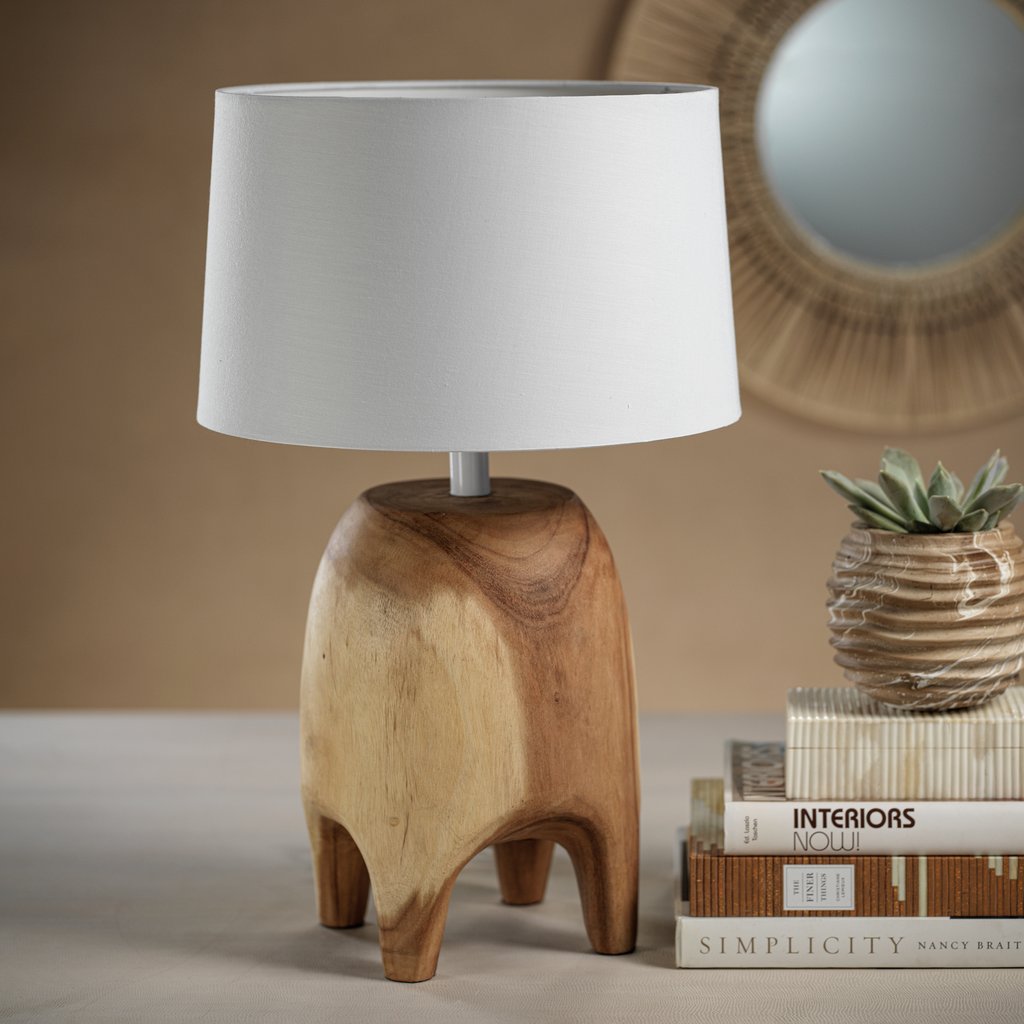 Acacia Wood Table Lamp