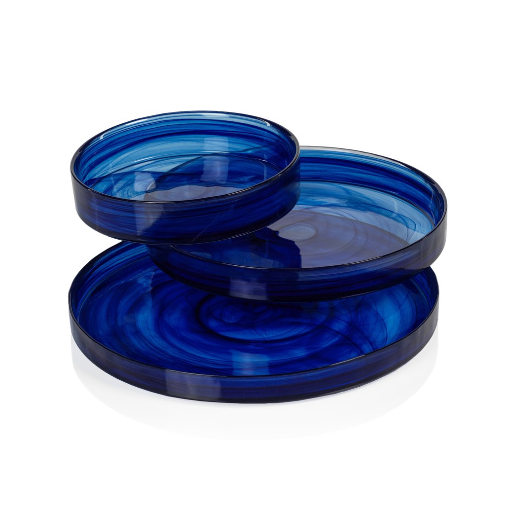 Moonbay Indigo Blue Alabaster Tray/Plate