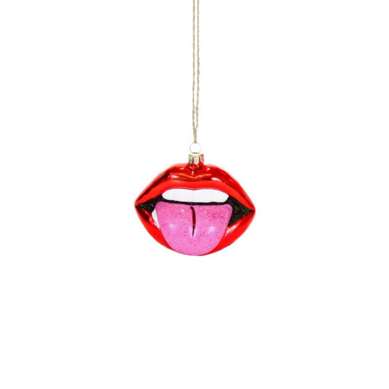 Glittery Tongue Sticking Out Ornament - Ornaments by Carlyle Avenue