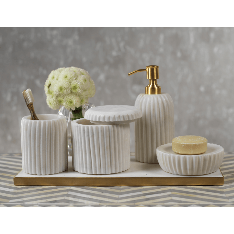 Marmo Marble Vanity Tray – Luxe Organizer For Bathroom & Dresser