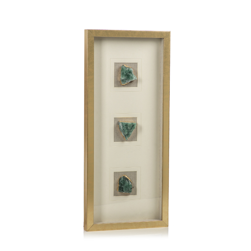 Gold Framed Emerald Crystals - Decorative Accessories by Carlyle Avenue