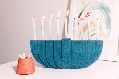 Menorahs: White Terrazzo -  by Carlyle Avenue