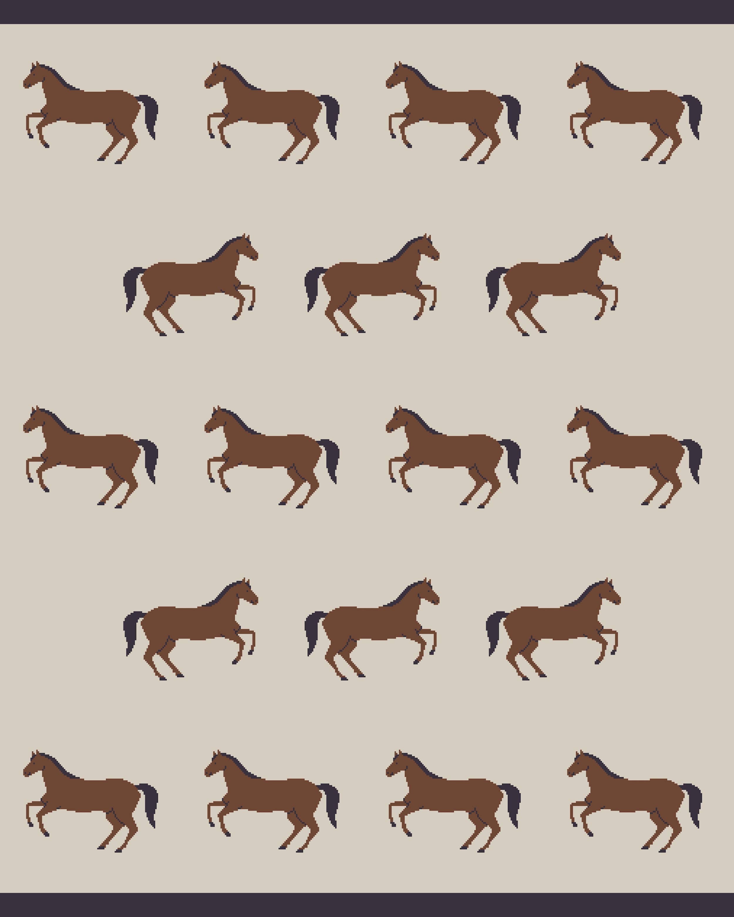 Horse - Organic Cotton Jacquard Sweater Knit Baby Blanket -  by Carlyle Avenue