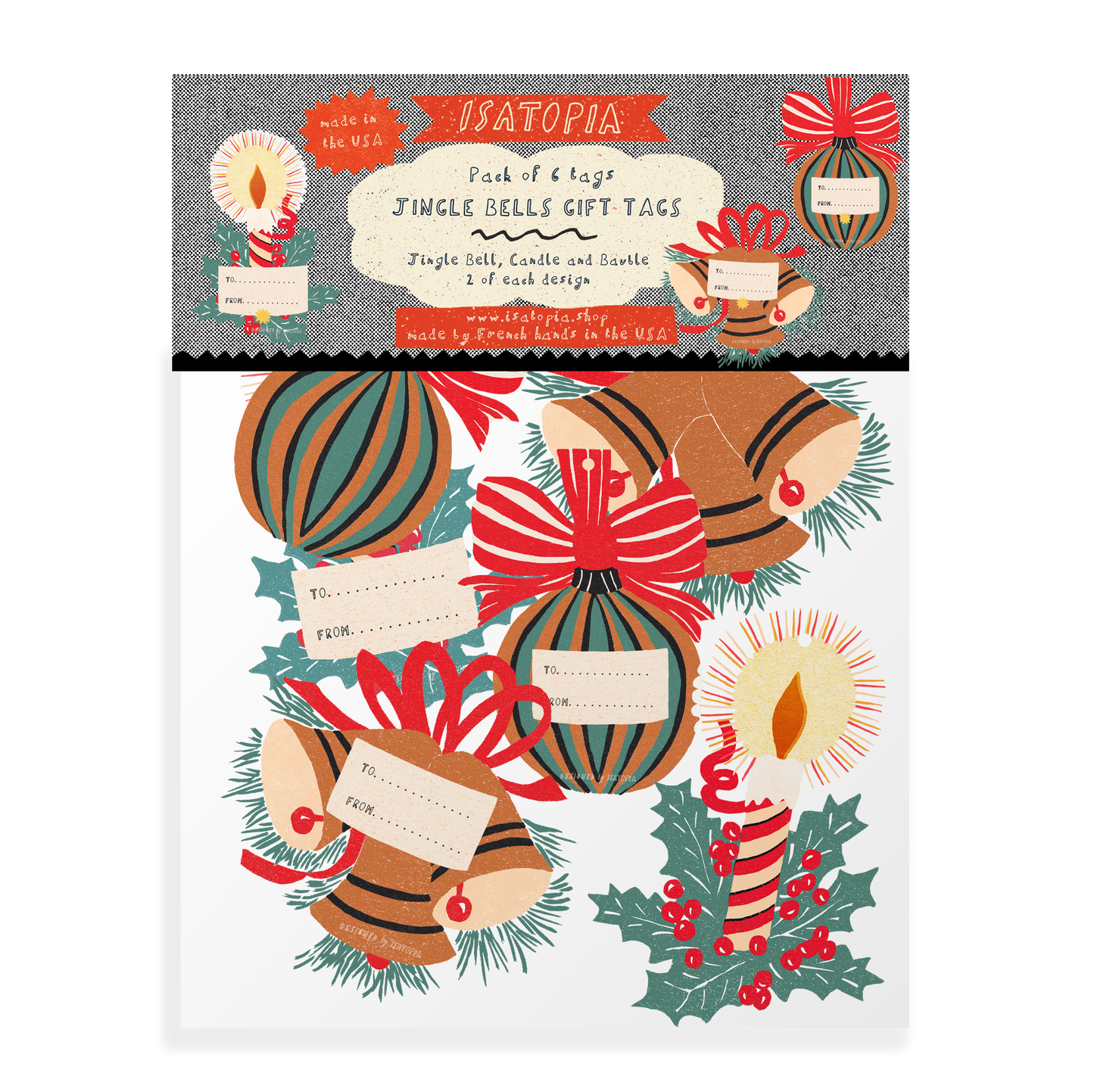 Jingle Bells - Gift Tags Pack of 6