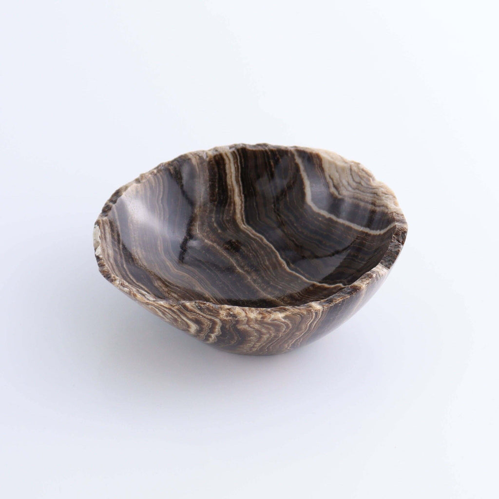 Mexican Onyx/Calcite Bowl OOAK featuring beautiful natural patterns and unique design.