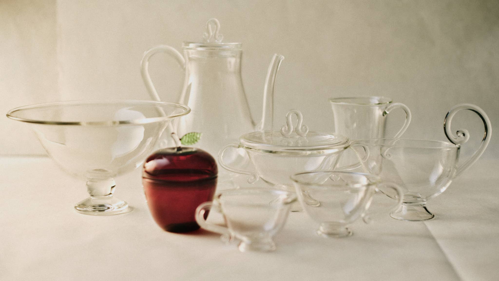 Petite Tasse, Clear (Set of 2) featured among elegant glass teapots and bowls