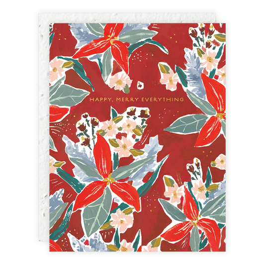 Red Poinsettia - Holiday Card -  by Carlyle Avenue