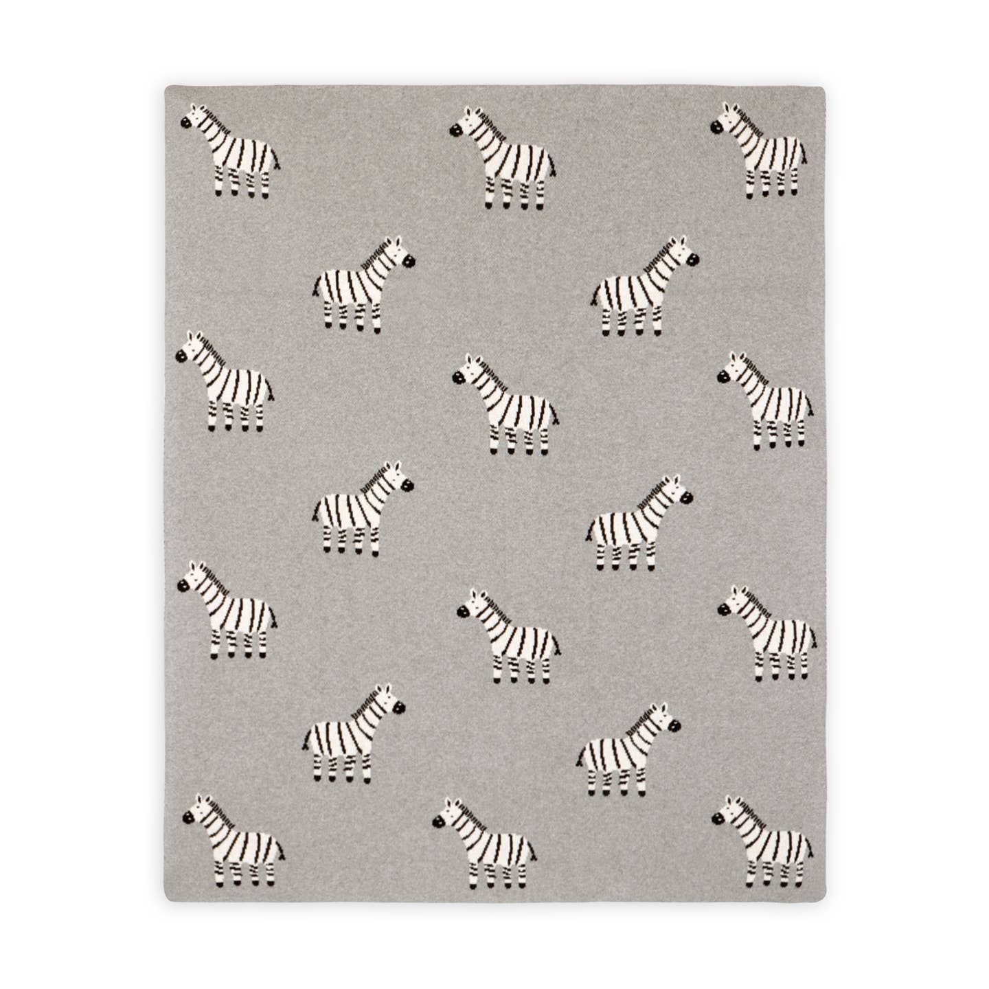 Zebra  - Organic Cotton Jacquard Knit Baby Blanket