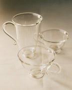 Petite Tasse, Clear (Set of 2) glass teacups showcasing elegant design and feminine silhouette.