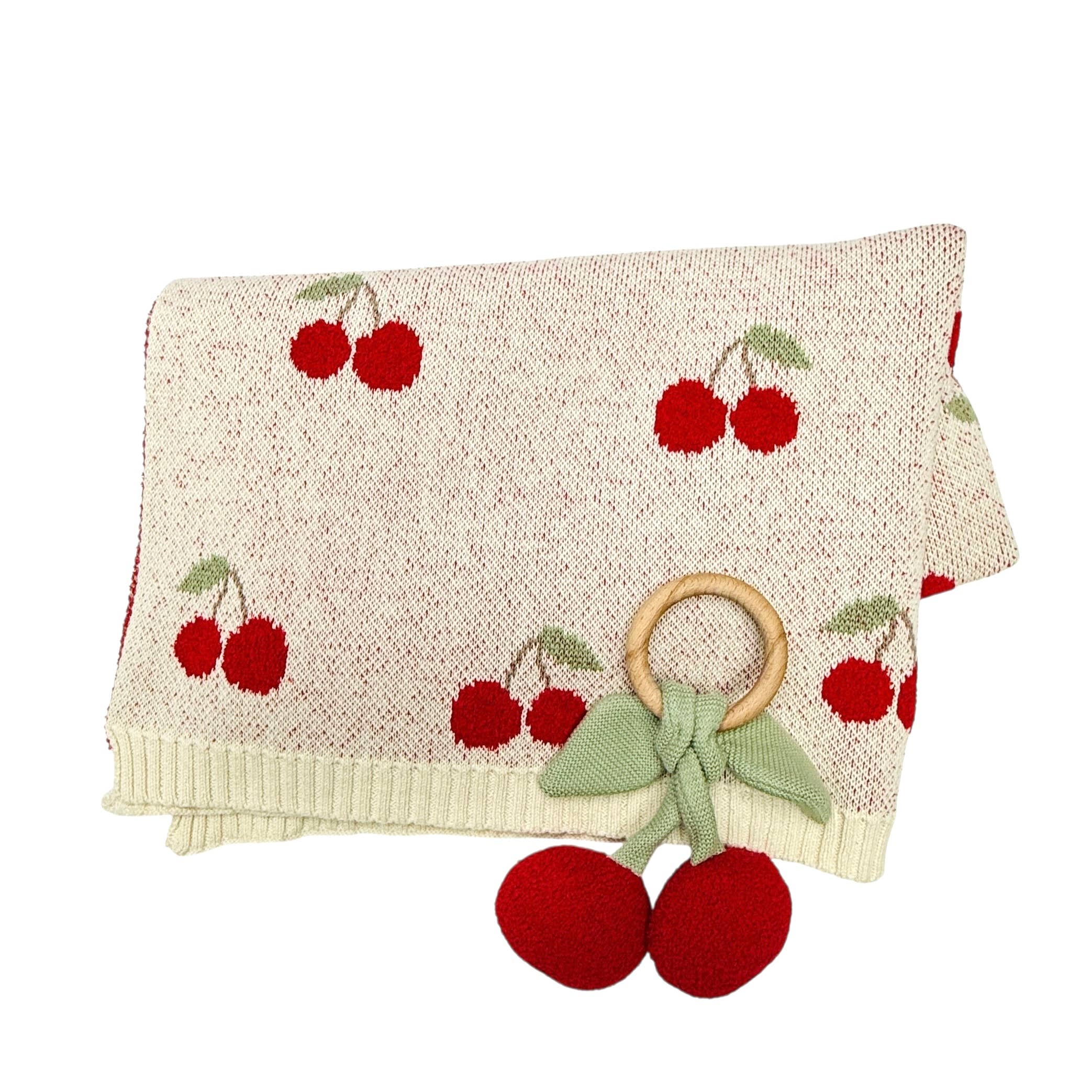 Cherry Orchard Blanket + Ring Gift Set (Organic Cotton)