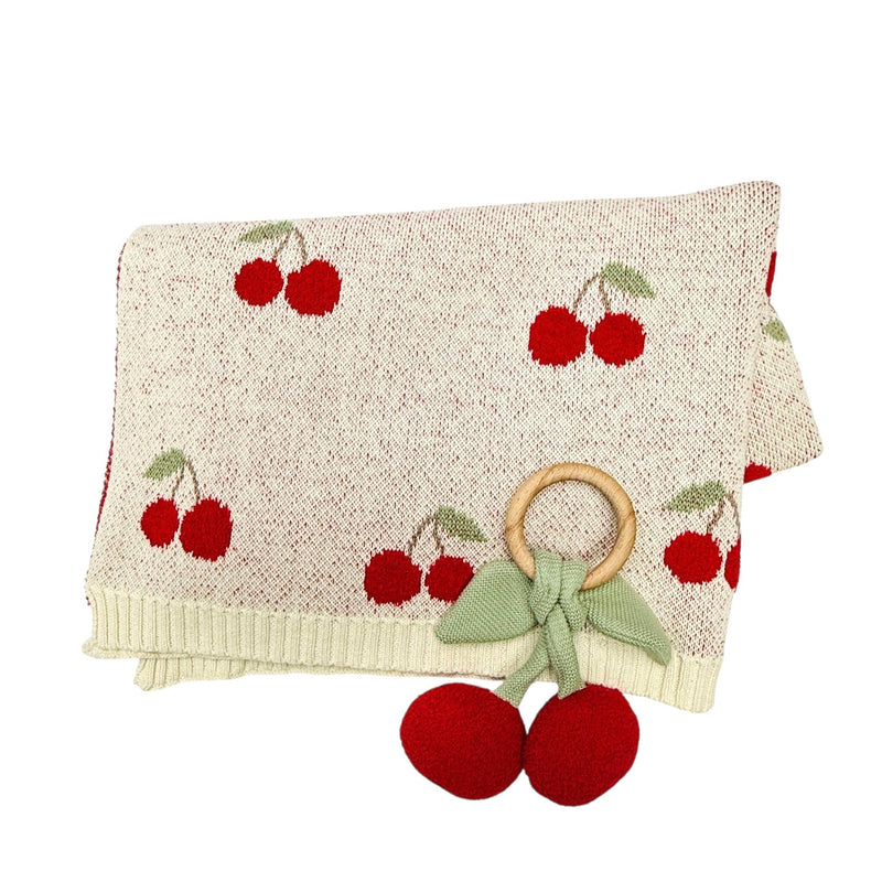 Cherry Orchard Blanket + Ring Gift Set (Organic Cotton)