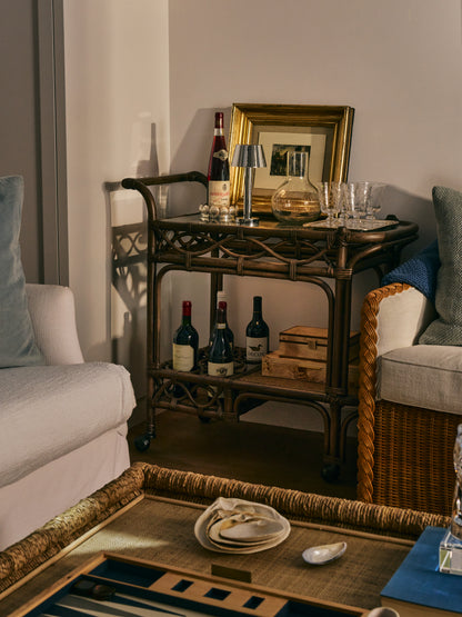 The Riviera Rattan Bar Cart