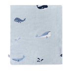 Whales - Organic Cotton Jacquard Sweater Knit Baby Blankets