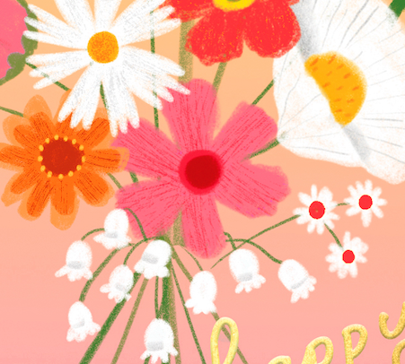 HAPPY BOUQUET - Wedding Card