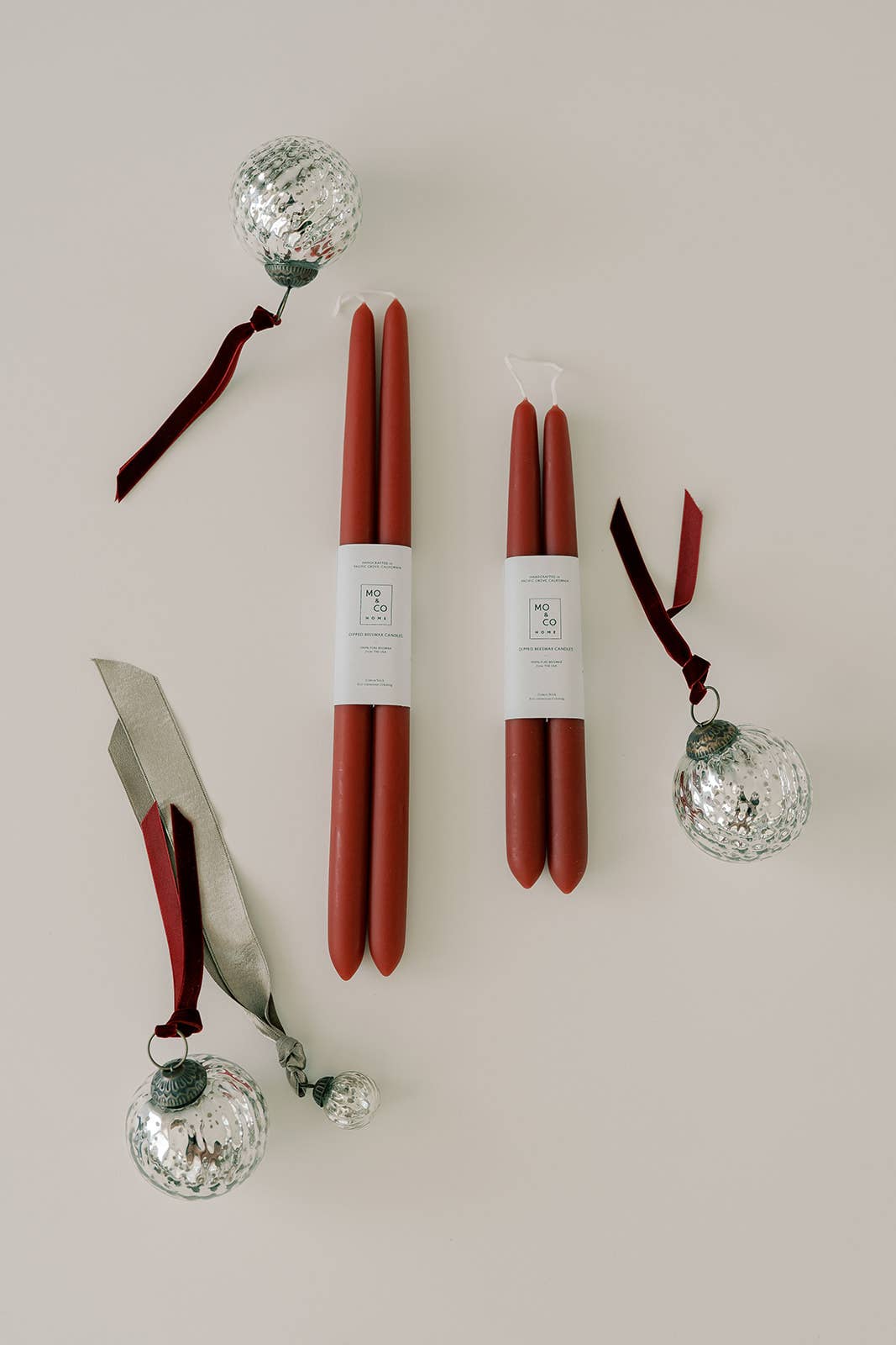 10" & 14" - 100% Beeswax Dipped Candles | Berry Red