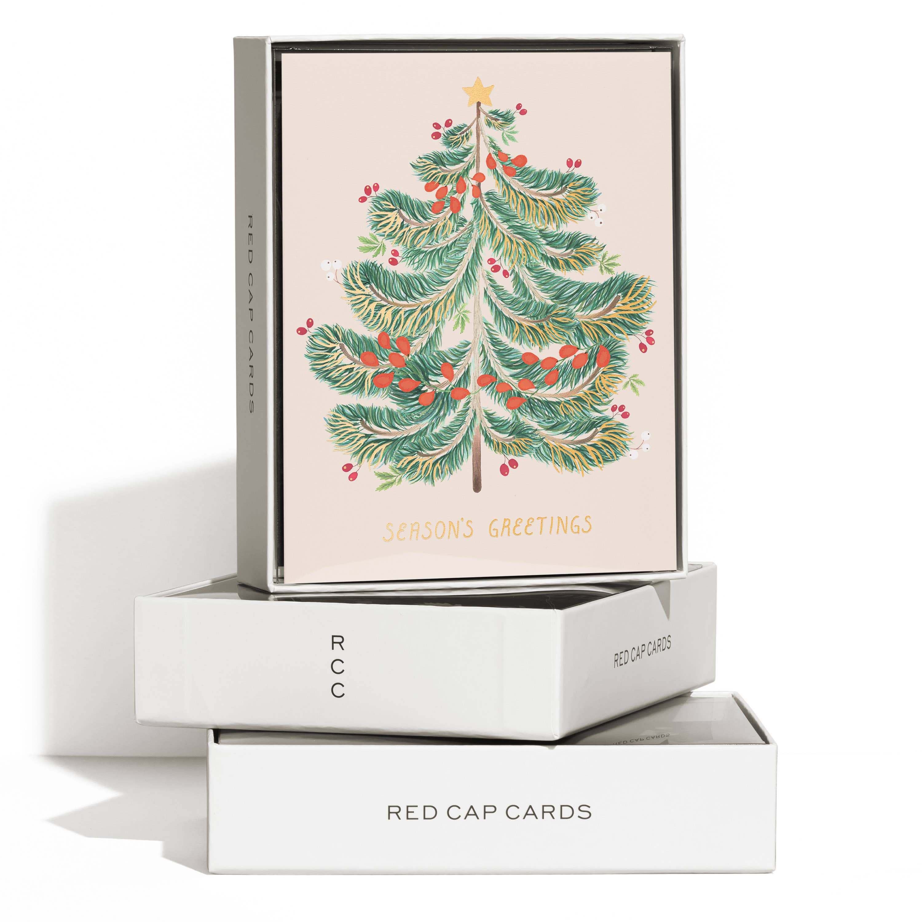 Festive Evergreen holiday greeting card