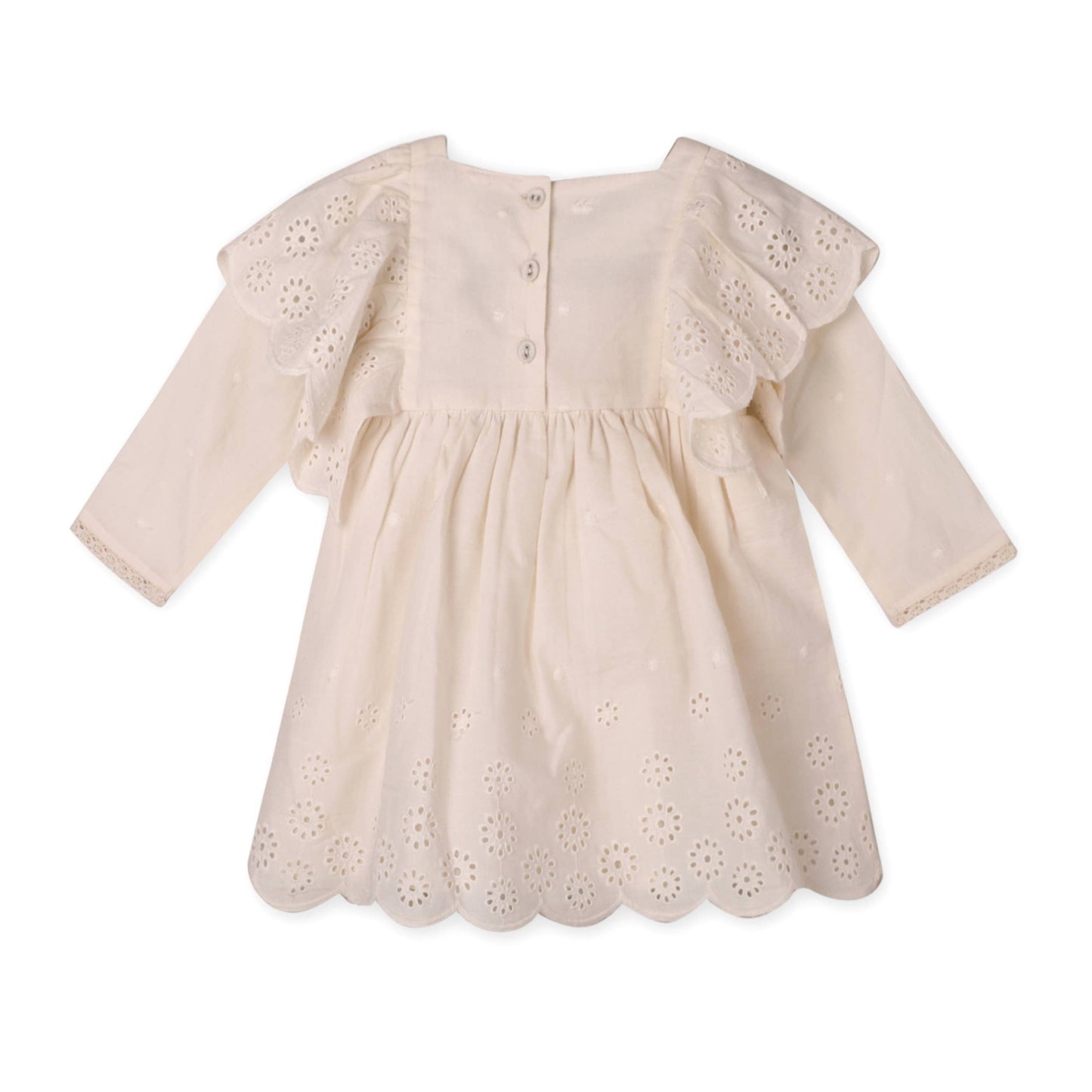 Schiffli Lace Collar Baby Girl Dress & Bloomer (Organic)