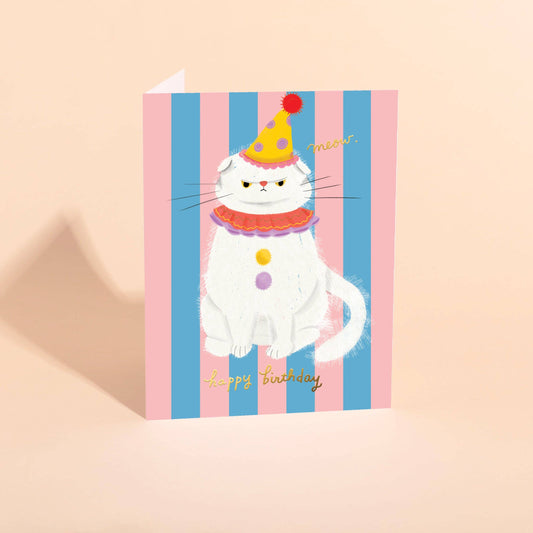 CLOWNY CAT - Birthday Card - CARLYLE AVENUE