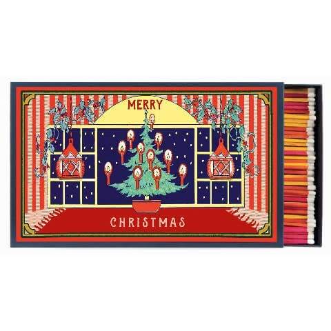 Christmas Window | Giant - Christmas Safety Matches 🎄 featuring a festive scene with a decorated Christmas tree.