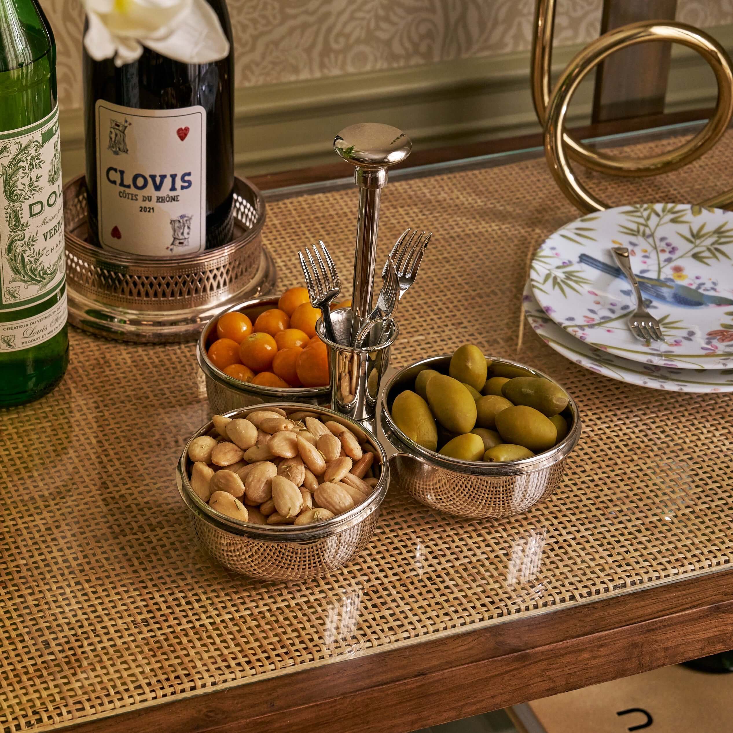 Basso Condiment Trio w/ Cocktail Pick Holder - Barware by Carlyle Avenue