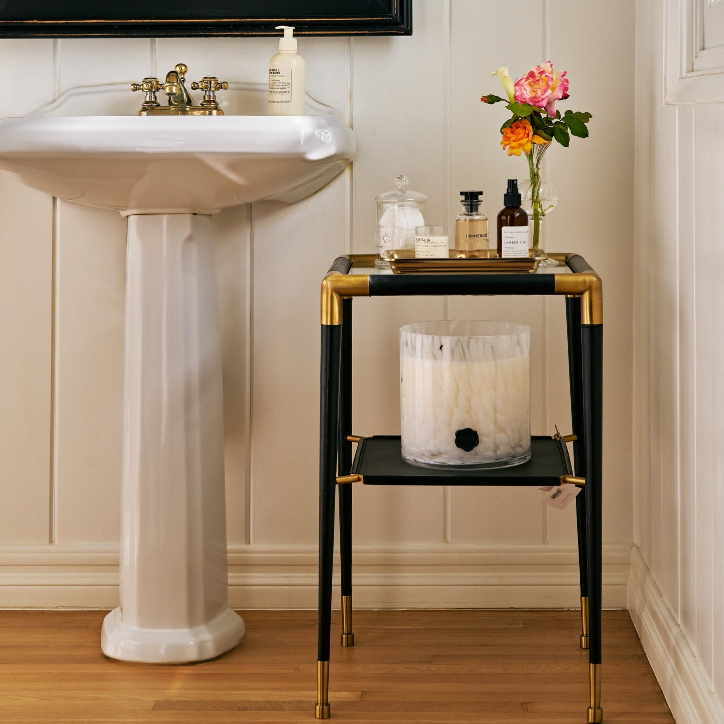 Peninsula Leather Side Table