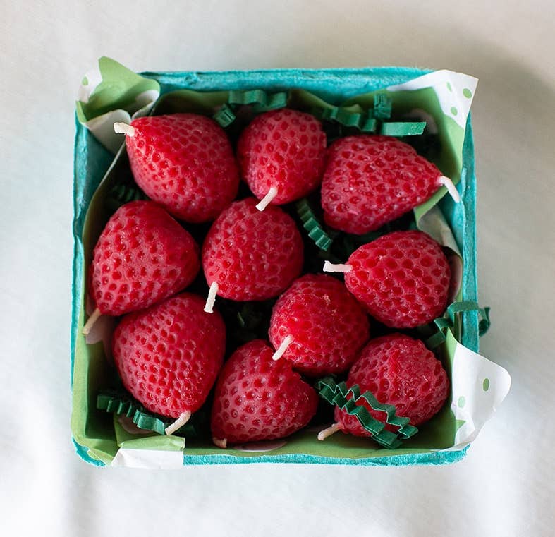 Beeswax Strawberry Birthday Candles - Candles by Carlyle Avenue