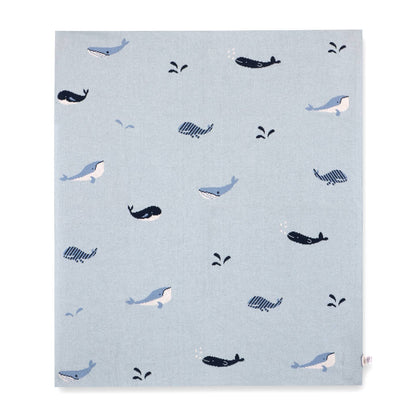 Whales - Organic Cotton Jacquard Sweater Knit Baby Blankets