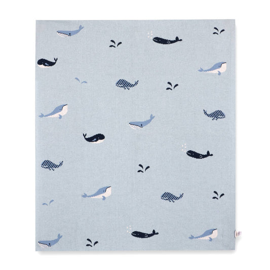 Whales - Organic Cotton Jacquard Sweater Knit Baby Blankets