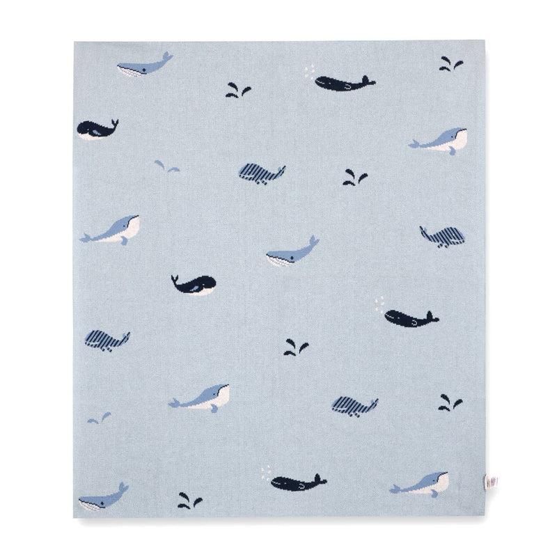 Whales - Organic Cotton Jacquard Sweater Knit Baby Blankets