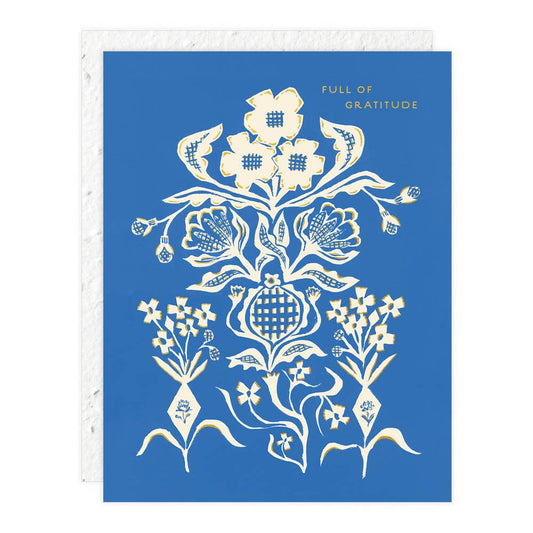 Blue Flower Bouquet - Thank You Card -  by Carlyle Avenue