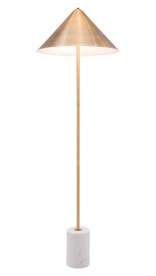 Bianca Floor Lamp Brass & White