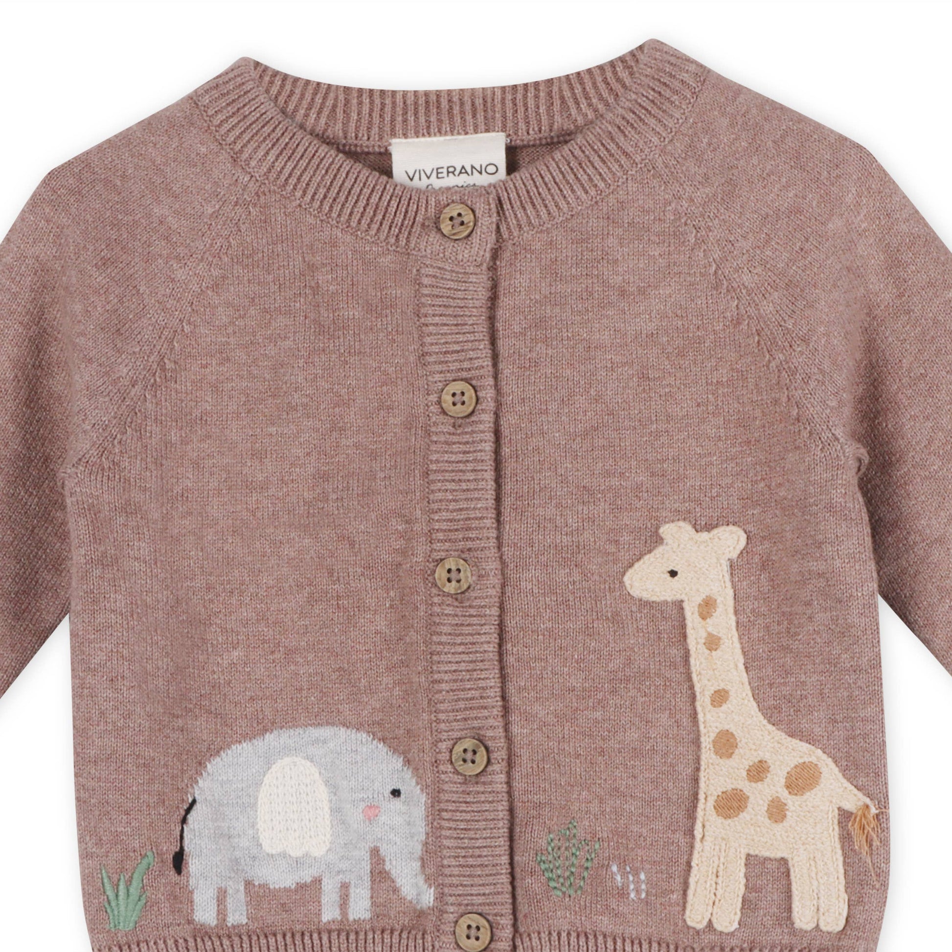 Giraffe Elephant Baby Cardigan Sweater (Organic) -  by Carlyle Avenue