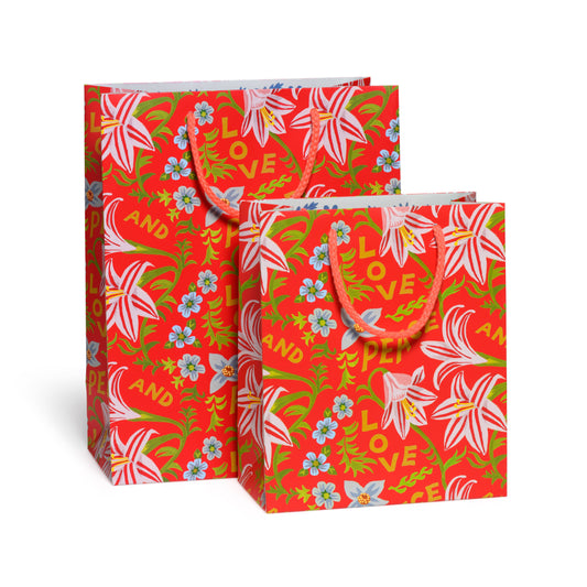 Peace and Love Amaryllis gift bags