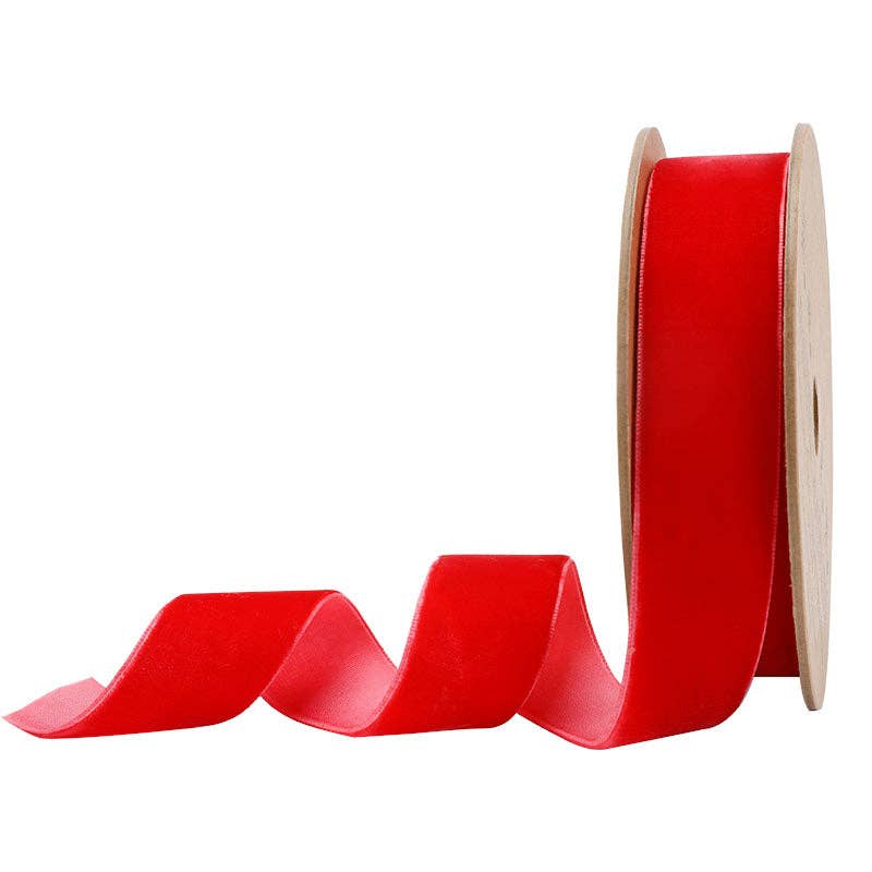 16 Colors | 1" Velvet Ribbon | 10 Yard Roll -  by Carlyle Avenue