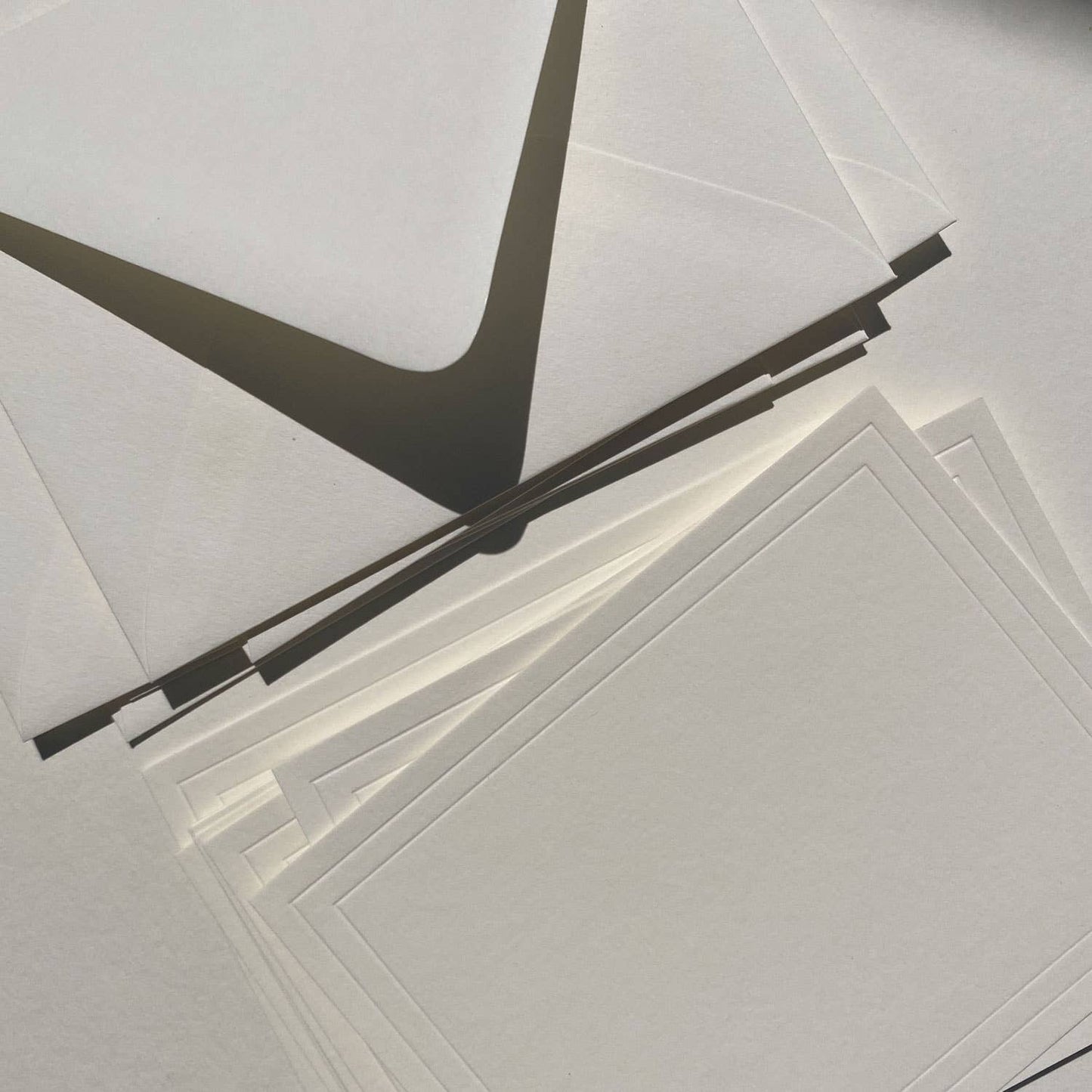 Letterpressed Notecard No. 01 Set of 10 Double Border No Ink