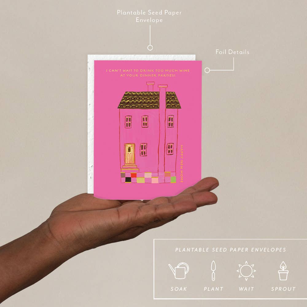 Pink House - New Home Card -  by Carlyle Avenue