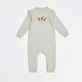 Floral Embroidered Ruffle Baby Sweater Jumpsuit (Organic) -  by Carlyle Avenue