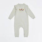 Floral Embroidered Ruffle Baby Sweater Jumpsuit (Organic) -  by Carlyle Avenue