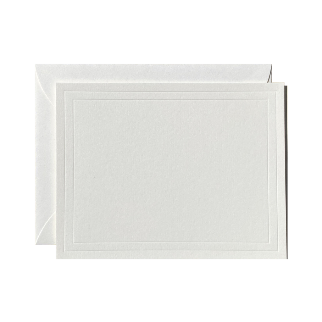 Letterpressed Notecard No. 01 Set of 10 Double Border No Ink